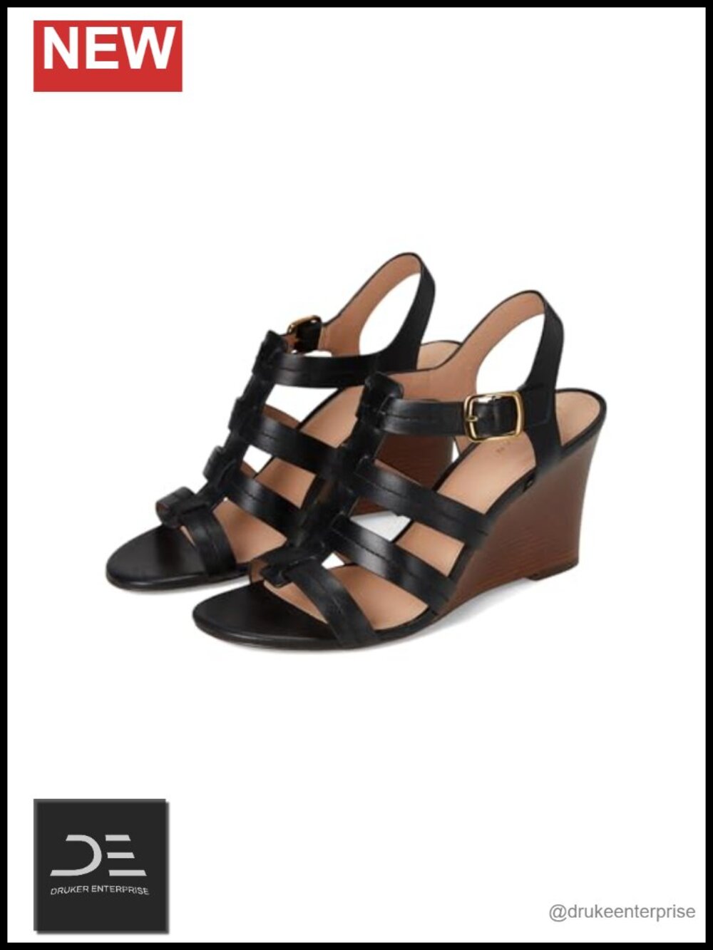 Cole Haan Women's Josie Fisherman Wedge Sandals Ankle Strap Open Toe